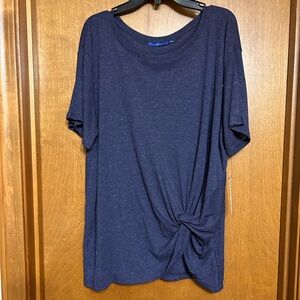 New with tags! Sparkly purple knotted short sleeve dressy tee shirt/tunic